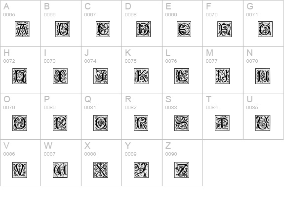 CamelotCaps uppercase A-Z preview