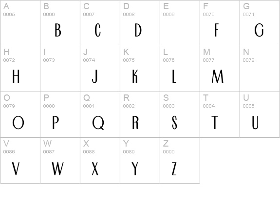 CameoHeavyline uppercase A-Z preview