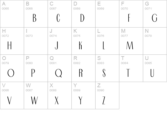 CameoThinline uppercase A-Z preview