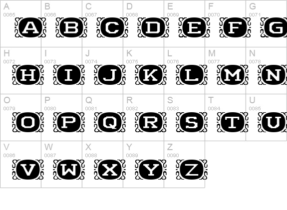 Camey NormalA uppercase A-Z preview