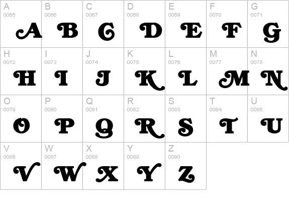 Camilla uppercase A-Z preview
