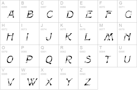 CammyCapsDisplay Italic uppercase A-Z preview