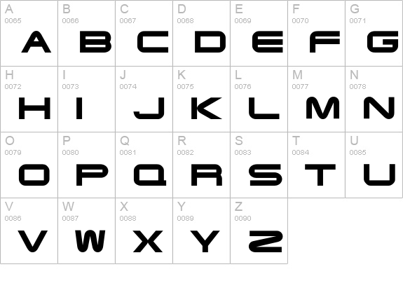 CampOpti-Caps uppercase A-Z preview