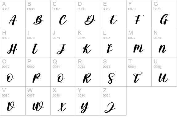 Candy Potato uppercase A-Z preview