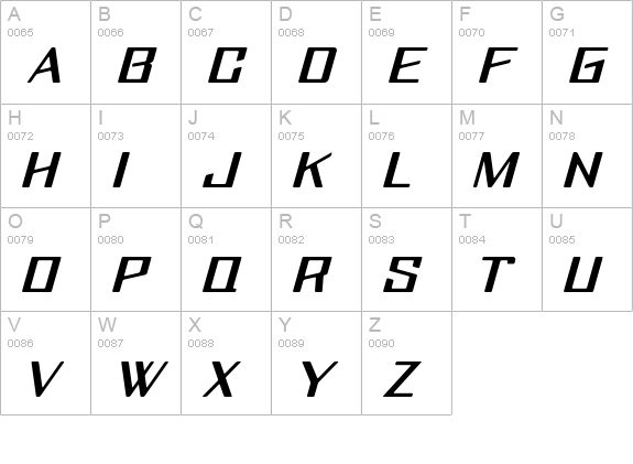 CandyItalic uppercase A-Z preview