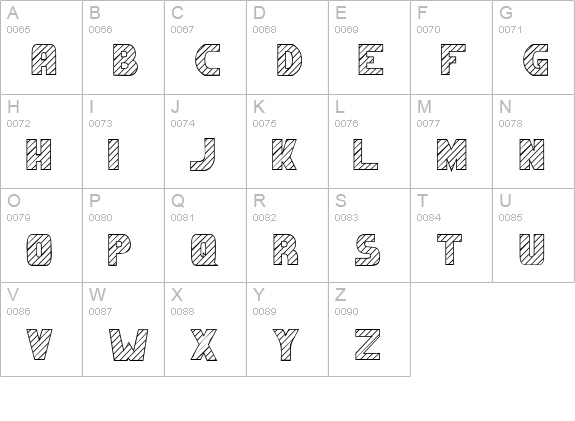 Candystriper uppercase A-Z preview