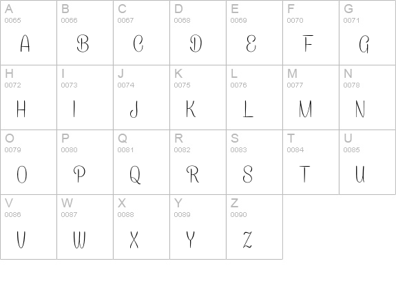 Caneletter Sans Thin Personal uppercase A-Z preview
