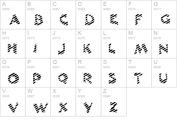 CaneStriped Normal uppercase A-Z preview
