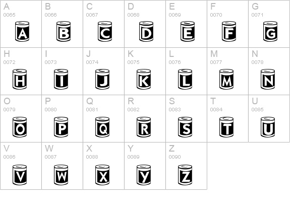 CanGoods uppercase A-Z preview