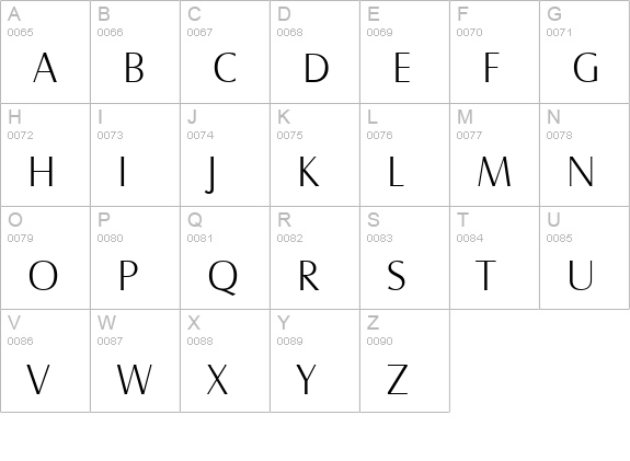 Canossa-Light-Regular uppercase A-Z preview