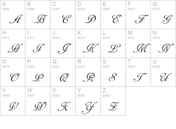 Cansellarist  uppercase A-Z preview