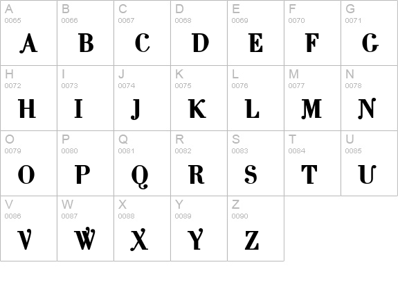 CantabileBold uppercase A-Z preview