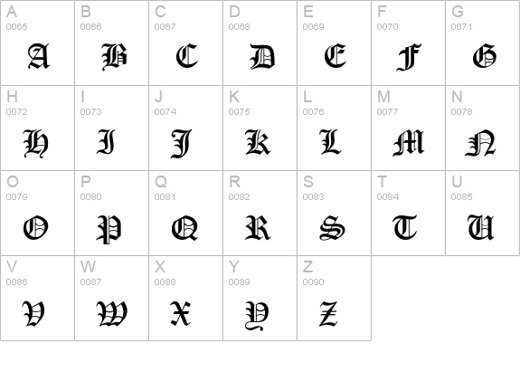 Canterbury uppercase A-Z preview