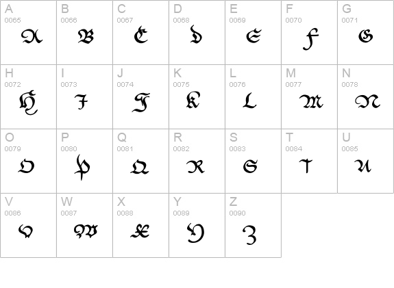 CantzleyAD1600 uppercase A-Z preview