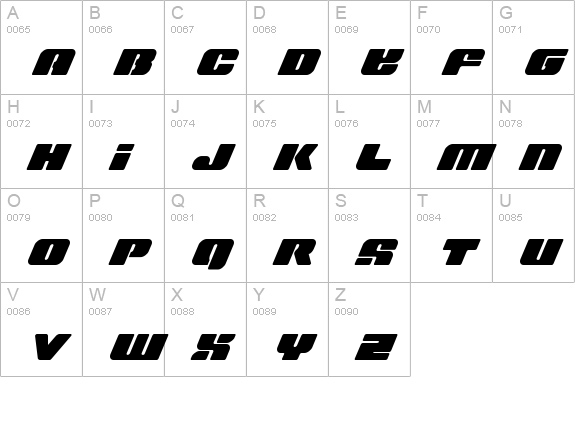 Capricus uppercase A-Z preview
