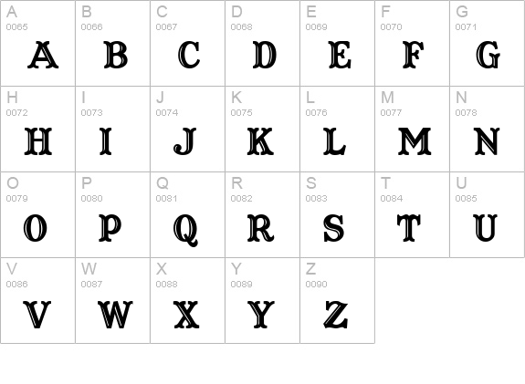 Captain Howdy uppercase A-Z preview