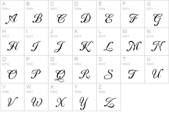 Carattere ROB Italic uppercase A-Z preview