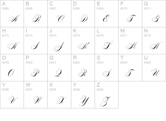 Caravelle uppercase A-Z preview