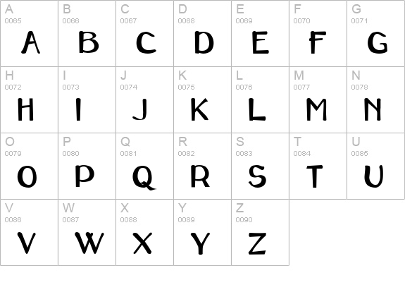 Caraway Regular uppercase A-Z preview