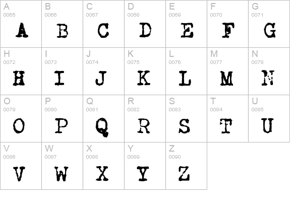 CarbonType uppercase A-Z preview