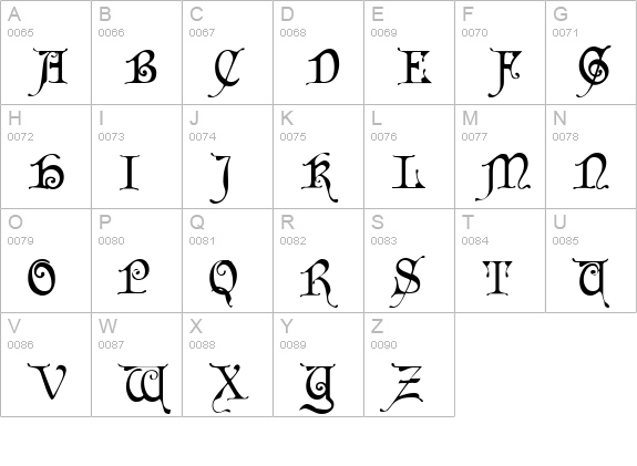 Cardinal Alternate uppercase A-Z preview