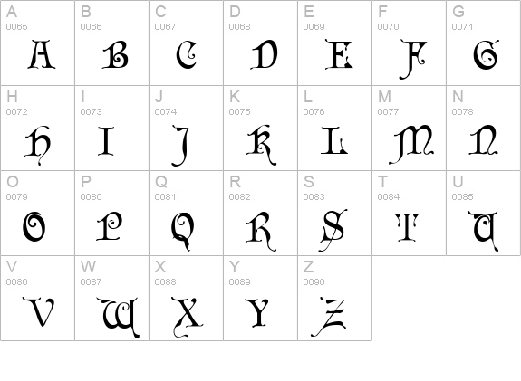 Cardinal Regular uppercase A-Z preview