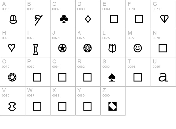Cards uppercase A-Z preview