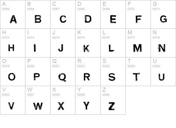 Carimbo uppercase A-Z preview