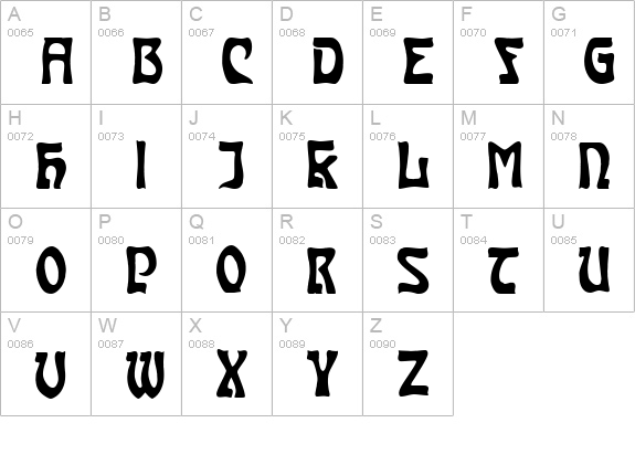 Carmen CapsInside uppercase A-Z preview