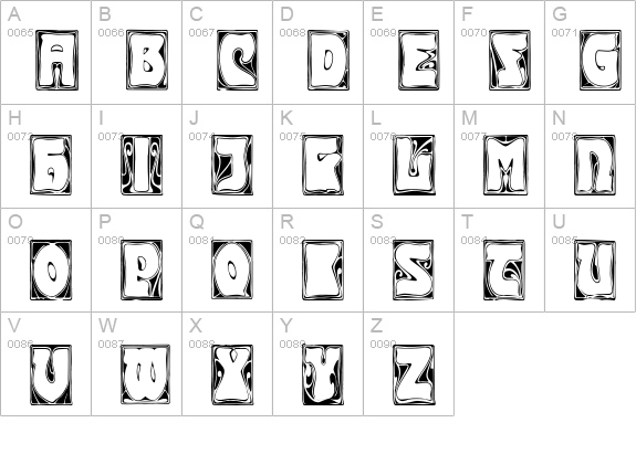 Carmen CapsOutside uppercase A-Z preview