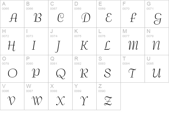 Carmine Tango uppercase A-Z preview