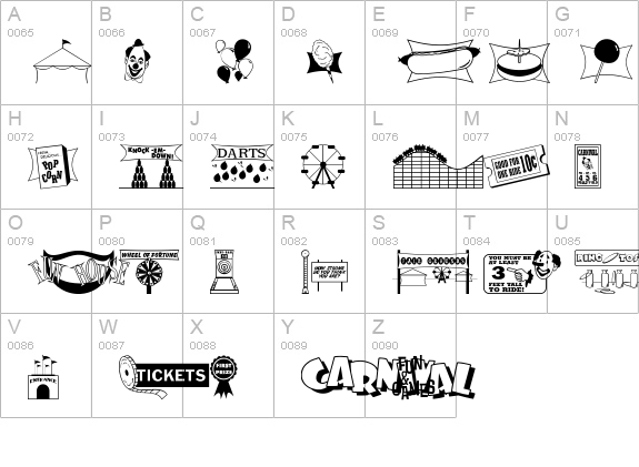 Carnival Days JL uppercase A-Z preview