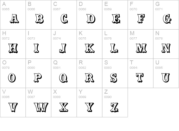 CarnivalMF OpenShadow uppercase A-Z preview