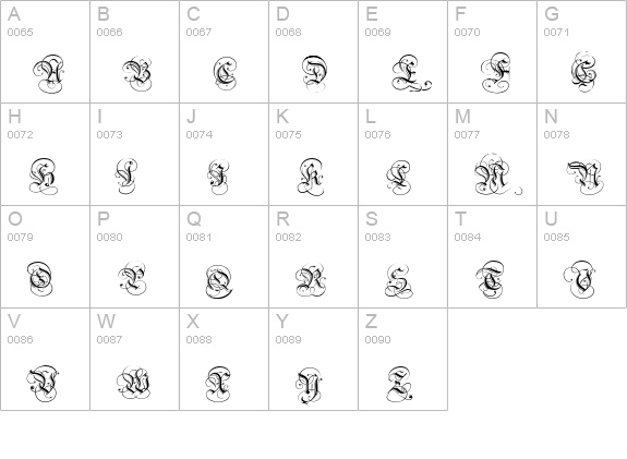 Carol Etched uppercase A-Z preview