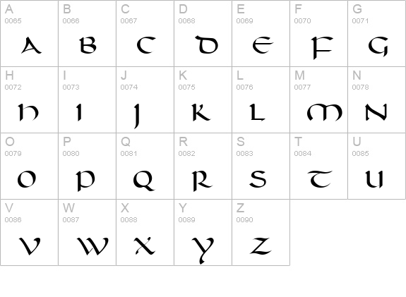 Carolus FG uppercase A-Z preview