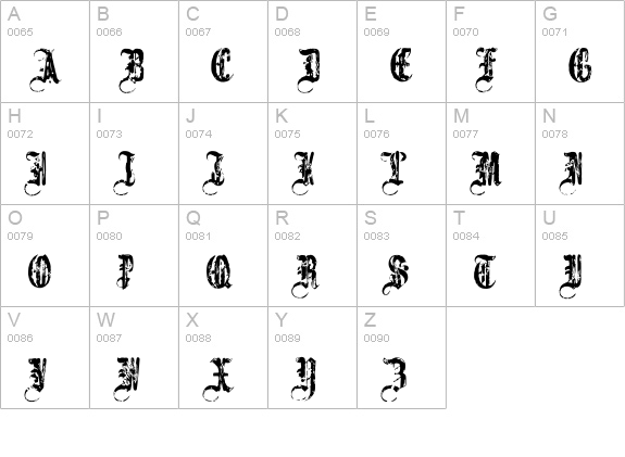 CarpediemEF-Initials uppercase A-Z preview