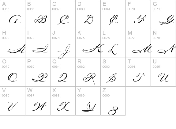Carpenter Script uppercase A-Z preview