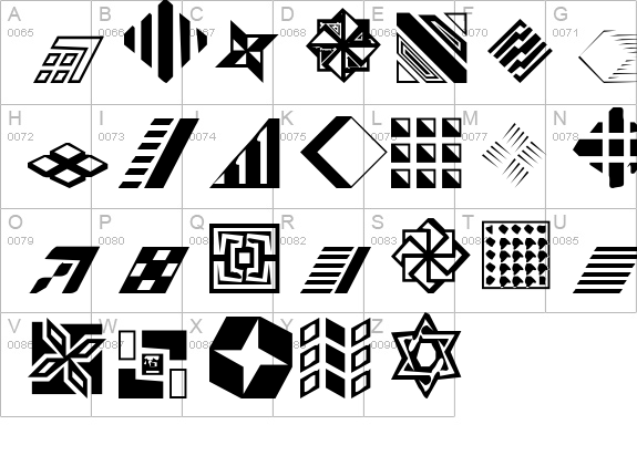 CarrDingbats1 Regular uppercase A-Z preview