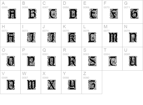 Carrick Regular uppercase A-Z preview