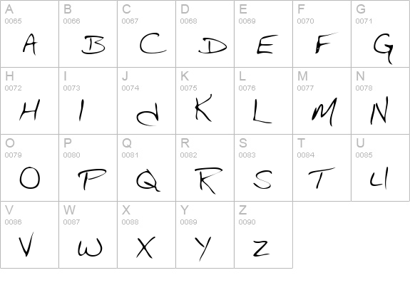 CartersHand Regular uppercase A-Z preview