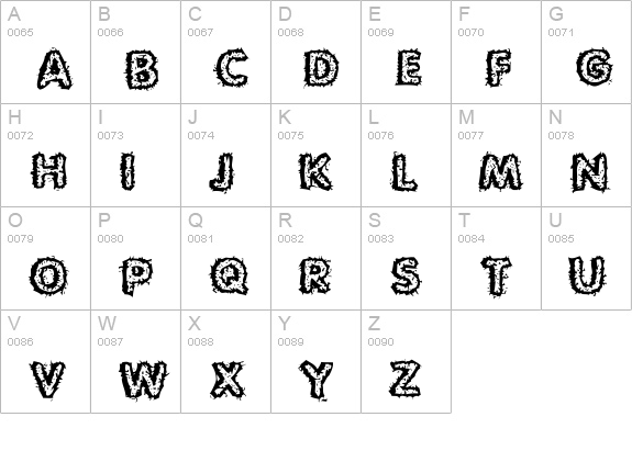 Carvings uppercase A-Z preview