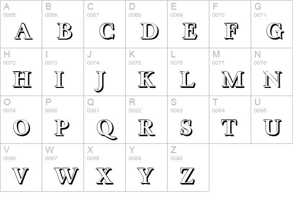 CasablancaShadow-Bold uppercase A-Z preview