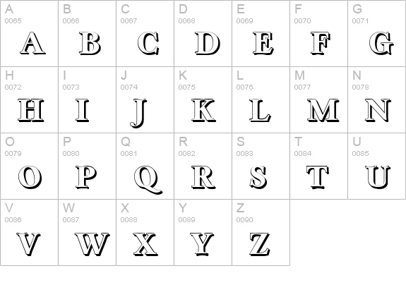 CasablancaShadow-Xbold-Regular uppercase A-Z preview