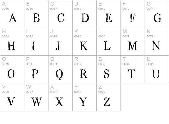 CasadRandom-Regular uppercase A-Z preview