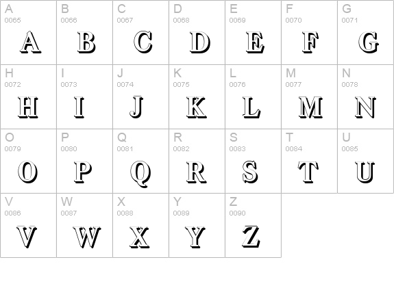 CasadShadow-Bold uppercase A-Z preview