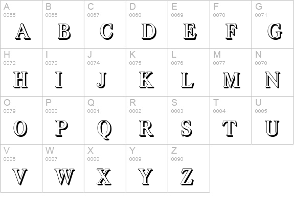 CasadShadow-Medium-Regular uppercase A-Z preview