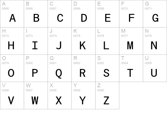 CashEF-Monospace uppercase A-Z preview