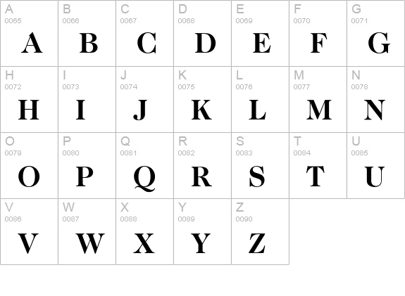 Caslon 224* Bold uppercase A-Z preview