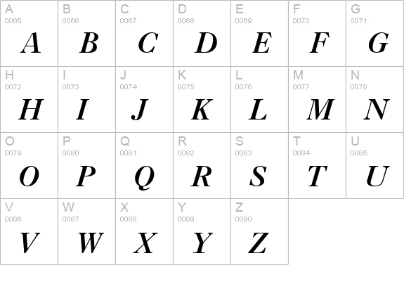 Caslon 3 ITALIC uppercase A-Z preview