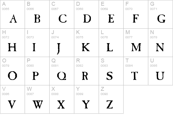 Caslon Antique uppercase A-Z preview
